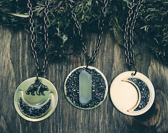 Moon Necklace | Pyrite Collection