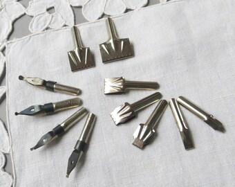 Vintage Ink Pen Nibs Poster Pen Nibs Set of 11 Soviet Vintage Calligraphy Steel Pen Nibs