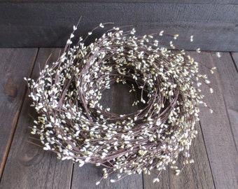 20 Feet Bulk Lot Cream Ivory Wispy Pip Berry Garland Primitive Country Rustic Pip Berries Wedding or Home Decor