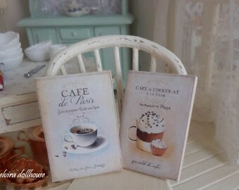 Two Sweet Pictures, Dollhouse Miniature Handmade, 1:12 Scale Dolls House