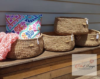 Handmade Jumbo Jute Bowl | XXL Thick Jute Twine Bowl | Large Jute Bowl | Bookshelf Storage | Fruit Bowl | Essential Bowl