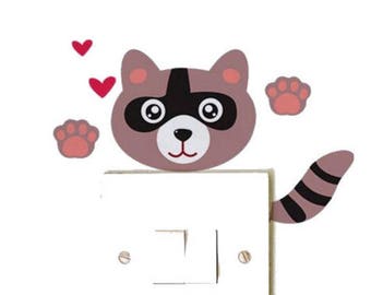 1 Sticker raccoon switch or outlet