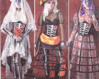 Simplicity Sewing Pattern 1033 R5 Misses' Day Of The Dead Costumes New UNCUT