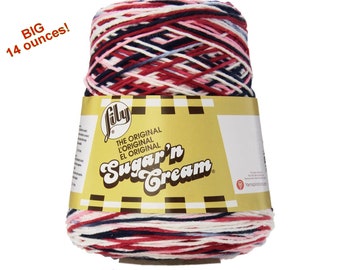 NAUTICAL OMBRE 14oz Cotton Yarn, Sugar N Cream 14oz Cotton Cone Yarn, dish cloth yarn, Lily Cotton Sugar N Cream 14oz 100% cotton yarn <