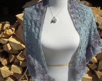 Lavender Sky Shawl ** knit shawl, lace shawl, handmade shawl, shawl, hand dyed