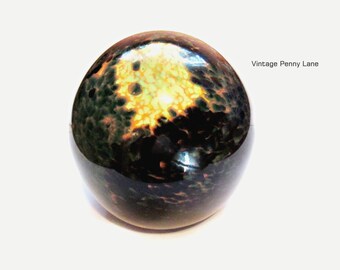 Vintage Glass Paperweight / Signed Handmade Studio Art Glass