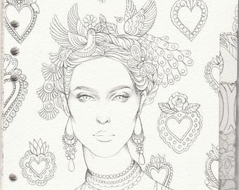 My Prima Planner Set#3 Prima Princesses Coloring Tabbed Dividers Watercolor Paper Tab Coloring 6.5in x 8in 12-pc 92790