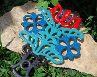 Vintage Tulip Trivet, Kitchen Decor