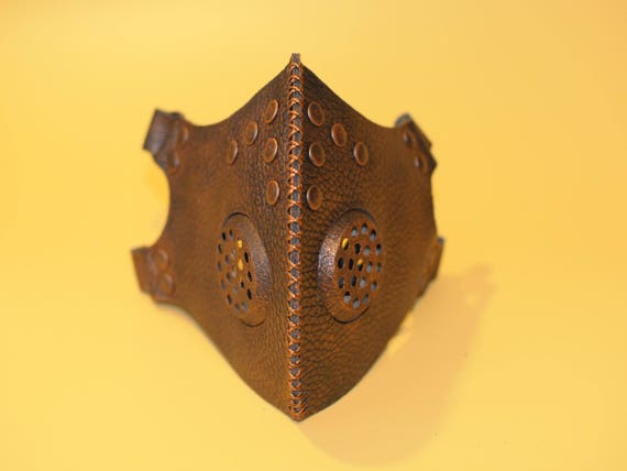 Genuine leather copper color leather mask Genuine leather copper color leather mask