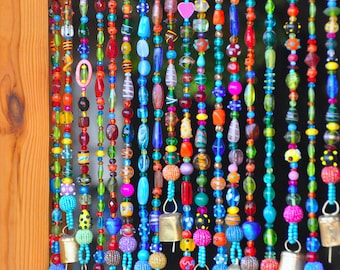 Beaded curtain, Bead Curtain, Bohemian Curtain, Window curtain, Beaded Door Curtains, Hanging Door Beads, beaded wall hanging, Door beads,