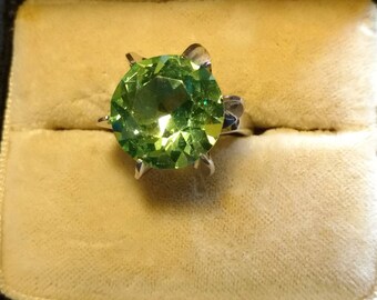Peridot Colored stone Ring set in Sterling