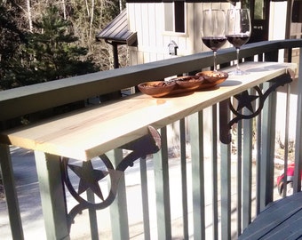 Kulshan DIY Balcony Railing Table Bracket Set for Deck Bars, Countertops, Planter Box and more! Two Step Easy Installation.
