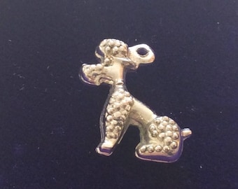 Sterling silver poodle pet dogcharm vintage # 1132
