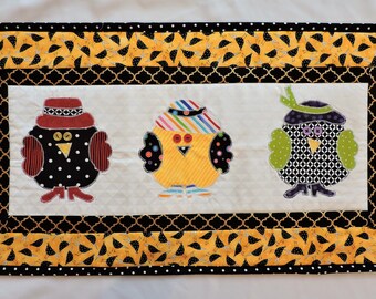 Quilt wall hanging, Whimsical chickens wall decor, art quilt handmade