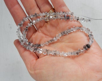 Herkimer Diamond, raw stick point beads , Raw Herkimer Diamond Beads, ( 5-7mmx3-4.5mm)
