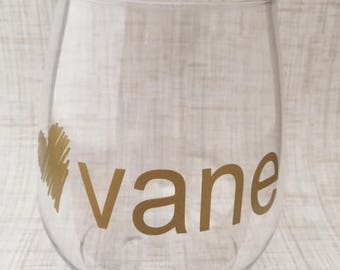 Personalized Stemless Wine Cup (plastic stemless wine cup)