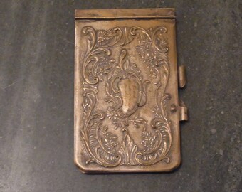 Vintage Brass Aide Memoire 1930s - Vintage Aide Memoire 1930s, Vintage Carnet de bal 1930s Vintage Brass Note Book Antique Aide Memoire