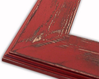 Distressed Frame, Ashley Colonial Red Picture Frame, Hand Painted, Rustic Home Decor, Variety of Sizes Available, 16x20, 8x10, 5x7, 4x6