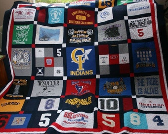 Tshirt Quilts Custom memory blanket (deposit) FREE SHIPPING
