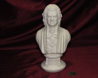 Ceramic Bisque U-Paint Bust Johann Sebastian Bach Unpainted Ready to Paint DIY Composer Musician Vintage Classical Music PYOP