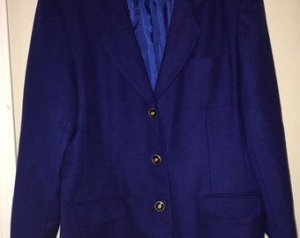 Vintage Lauren Alexander Collection Blue Wool Blazer-Sz XL, X-Large