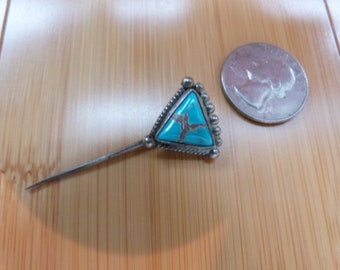 Vintage Sterling Silver & Turquoise Native American Stick Pin