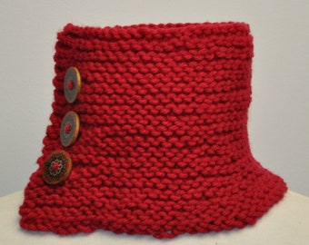 Knit Neck Warmer in Ruby Slipper