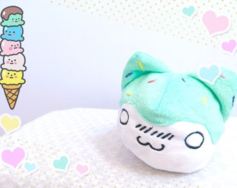 Ice cream bean kitty plushie