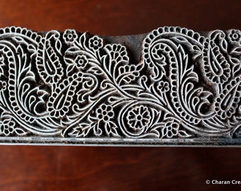 Textile Stamp, Indian Wood Stamp, Blockprint Stamp, Pottery Stamp- Paisley Border