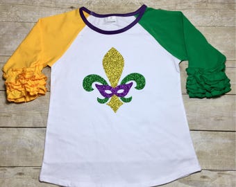 Mardi Gras Shirts/Fleurdelis/PurpleGreenandGold/New Orleans Mardi Gras