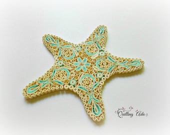 Quilled paper starfish – paper art - home decor – summer decor- wall hanging