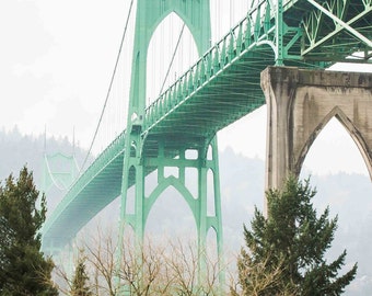 Steinman's Baby - St John's Bridge Portland, Oregon Photographic Print