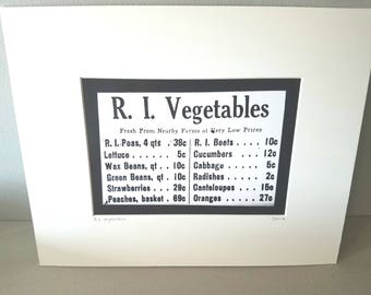 Rhode Island vegetables silver gelatin print