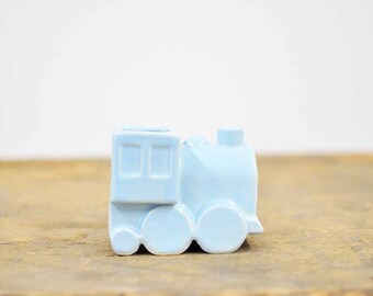 Shawnee Baby blue train planter home decor nick nack