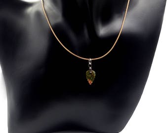 Necklace with Unakite leaf