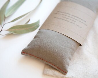 Linen Blend Eye Pillow - Olive Green Eyepillow, Yoga Prop, Eye Pillow for Men, Aromatherapy, Sleep Aid, Organic flax pillow, Minimalist