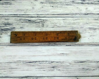 Wooden Folding Ruler, Stanley Warranted Folding Ruler, No 61A, 24 Inch Wooden Ruler