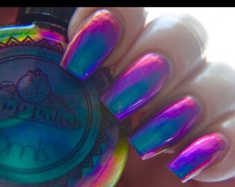 P•O•P Polish "Slick Like That" Nail Polish Quick Dryt with Sifting Oil Slick 360 DuoChrome Mirror MultiChrome