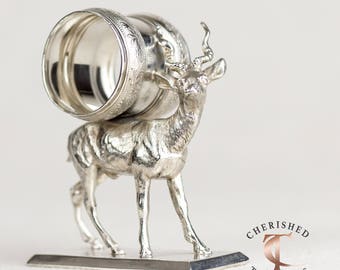Antique Victorian American Figural Antelope Napkin Holder