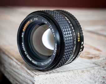 Vintage Minolta MD Rokkor-X 50mm f/1.4 Prime Lens
