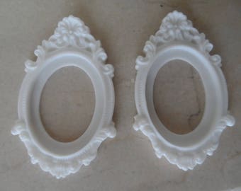 set of 2 holders vintage cameo 40 x 30 mm