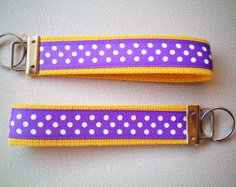 Wristlet Style Key Fob - Purple and Gold