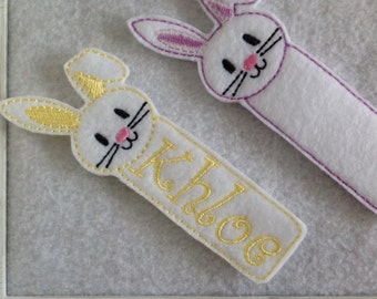 Bunny Bookmark , Personalized or Plain Multiple Colors