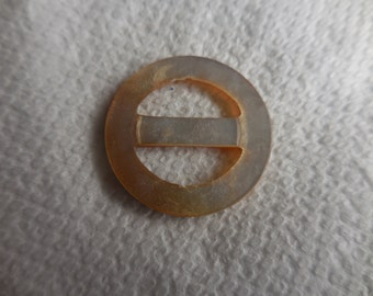 Vintage Small Round MOP Buckle Reuse Repurpose Mother of Pearl Shell Little 1940s to 1960s