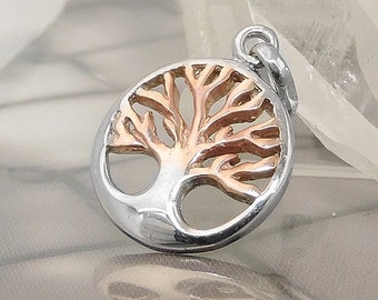 Tree of Life Pendant bicolor, silver 925