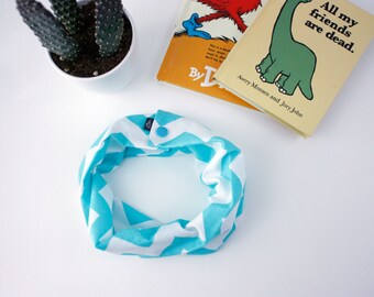 Baby Infinity Scarf Infinity Bib with Snaps Aqua Chevron Bib Cotton Jersey Infinity Scarf Bib Scarf Bib Shower Gift Pregnancy Gift Baby Gift