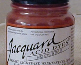 Chestnut 632 Jacquard Acid Dye for Wool, Silk, Feathers, Nylon, any protein (animal) fiber. Add vinegar, heat to powder for bright colors.