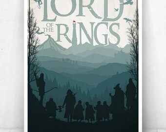 Lord of the Rings Movie Poster Illustration / Lord of the Rings Movie Poster / Movie Poster / Lord of the Rings / Fellowship of the Ring