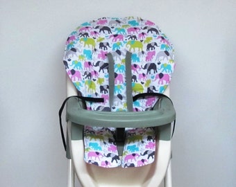 Graco baby accessory cotton high chair cover, chair protector, replacement baby feeding chair cushion, kids chair pad, pink elephants