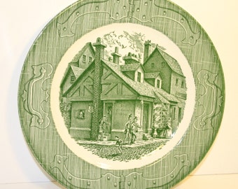The Old Curiosity Shop Plate Green Made in USA Collectible Plate Vintage China